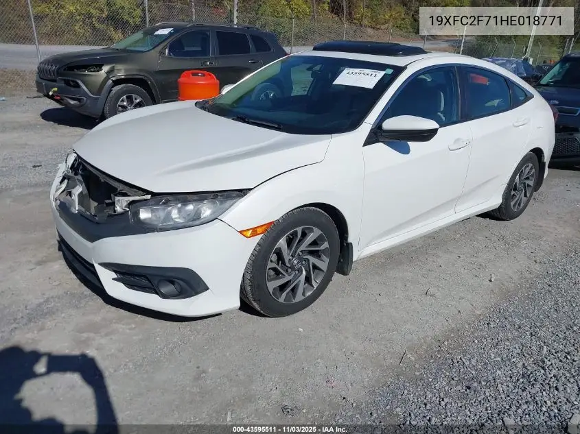 19XFC2F71HE018771 2017 Honda Civic Ex