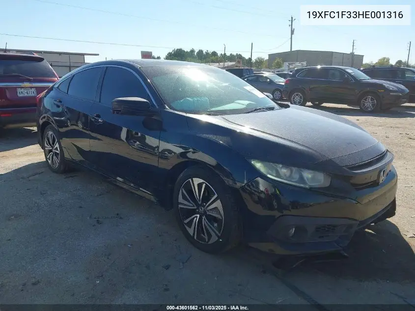 19XFC1F33HE001316 2017 Honda Civic Ex-T