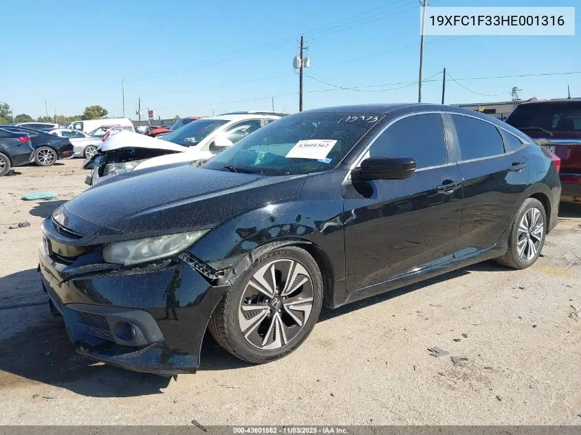 19XFC1F33HE001316 2017 Honda Civic Ex-T