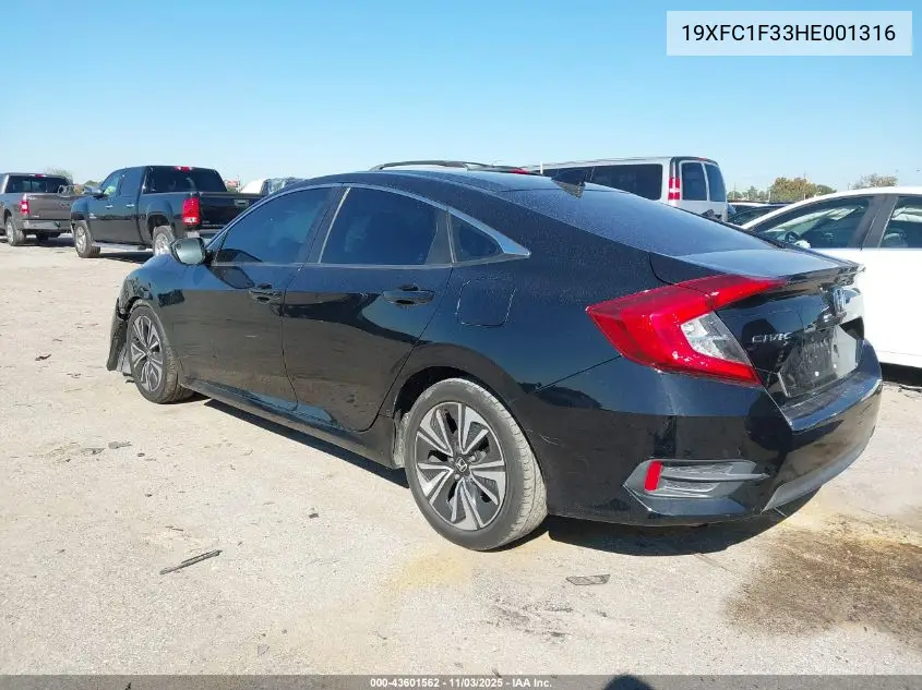 19XFC1F33HE001316 2017 Honda Civic Ex-T