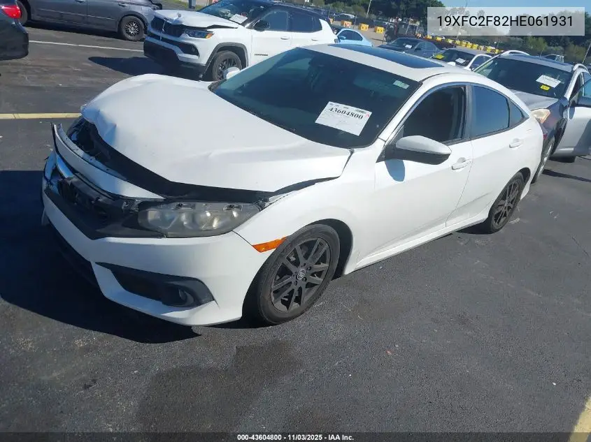 19XFC2F82HE061931 2017 Honda Civic Ex