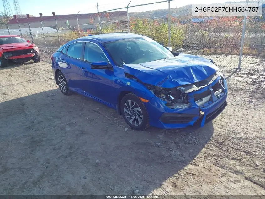 2HGFC2F70HH564757 2017 Honda Civic Ex