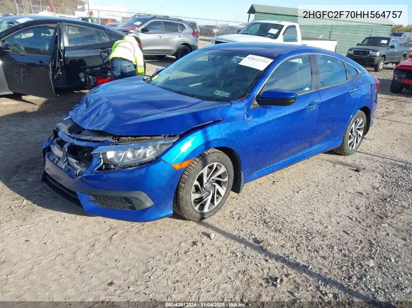 2HGFC2F70HH564757 2017 Honda Civic Ex