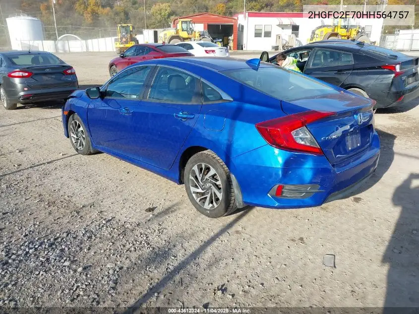 2HGFC2F70HH564757 2017 Honda Civic Ex