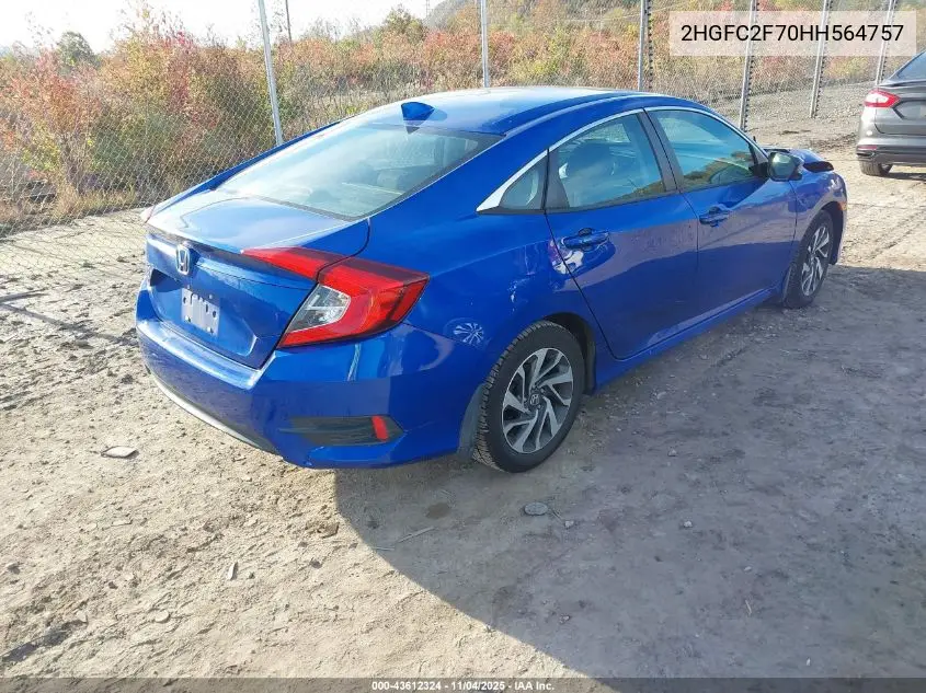 2HGFC2F70HH564757 2017 Honda Civic Ex