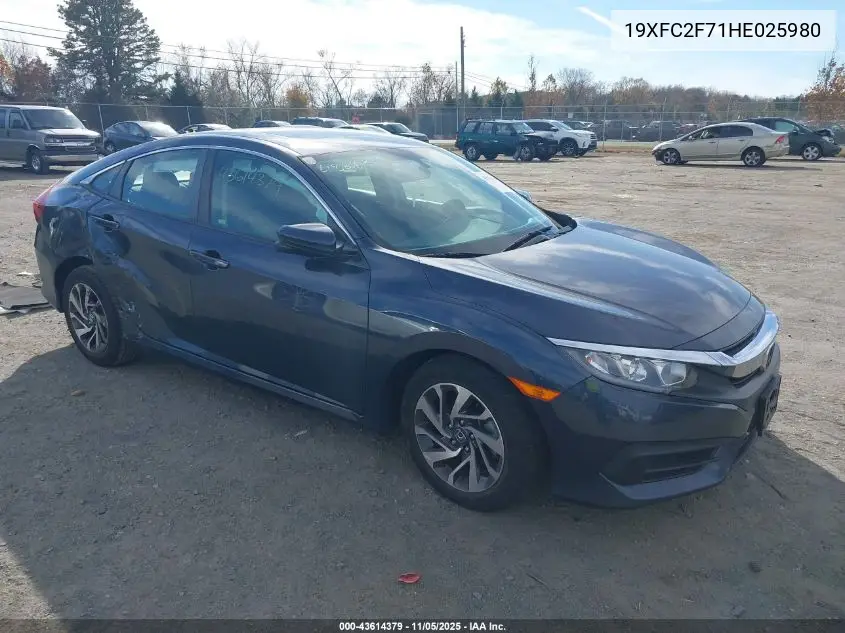 19XFC2F71HE025980 2017 Honda Civic Ex