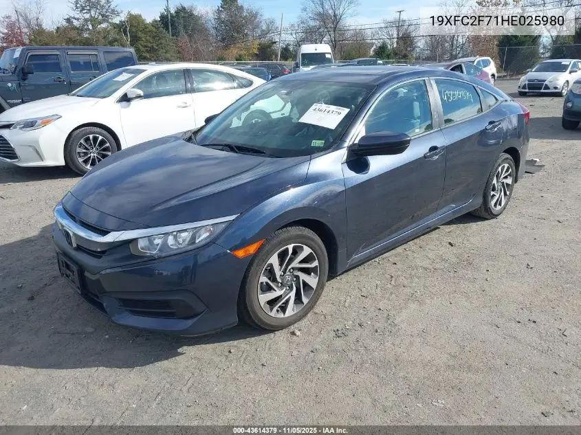 19XFC2F71HE025980 2017 Honda Civic Ex