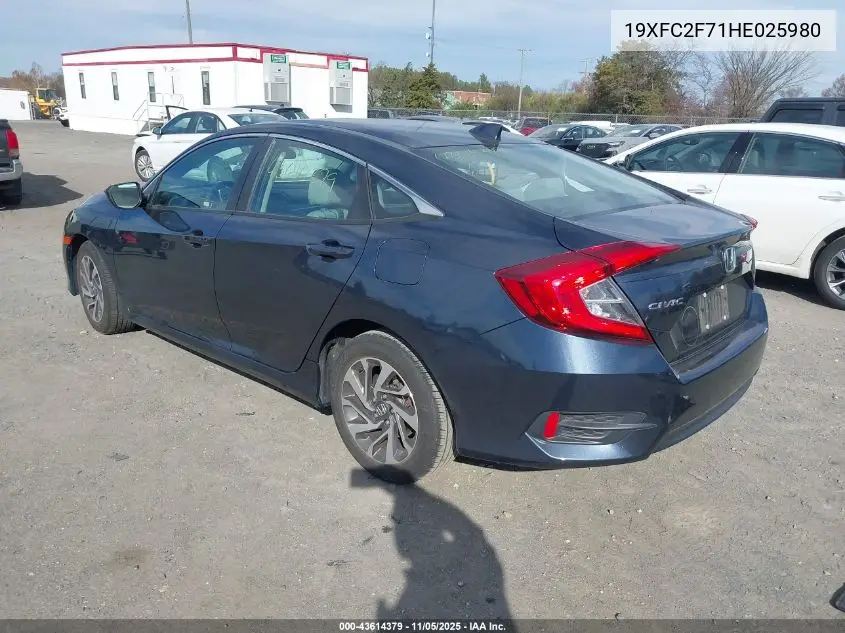 19XFC2F71HE025980 2017 Honda Civic Ex