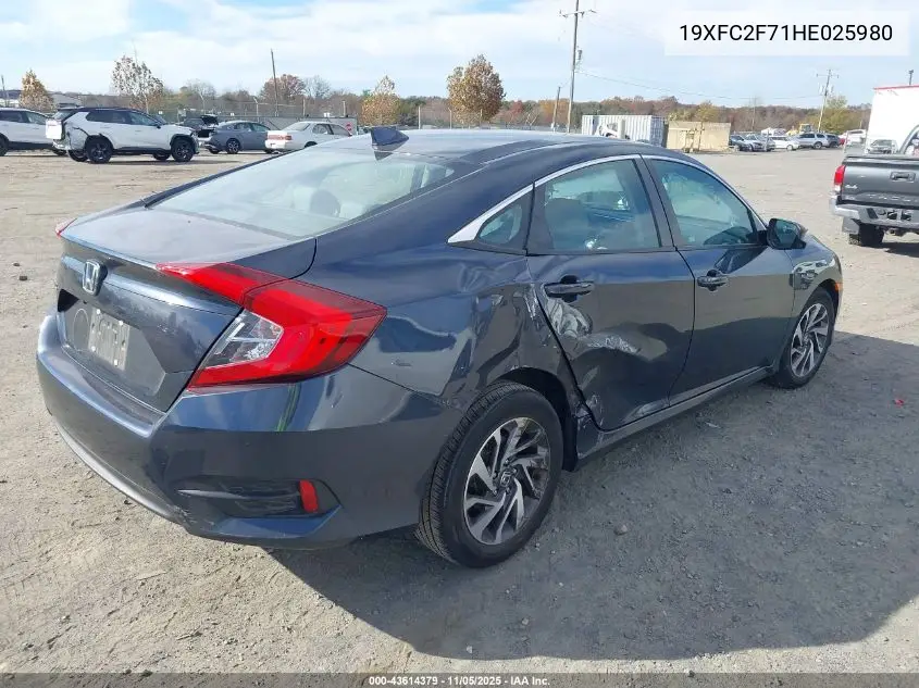 19XFC2F71HE025980 2017 Honda Civic Ex