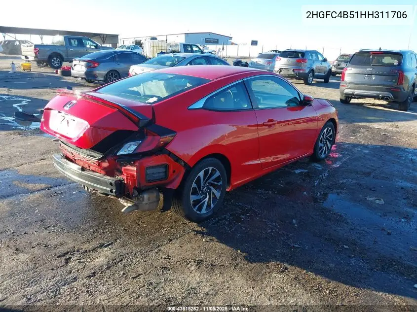 2HGFC4B51HH311706 2017 Honda Civic Lx