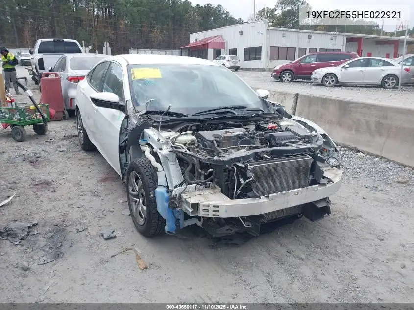 19XFC2F55HE022921 2017 Honda Civic Lx