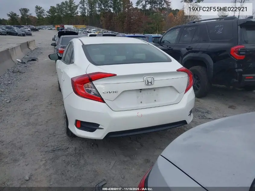 19XFC2F55HE022921 2017 Honda Civic Lx