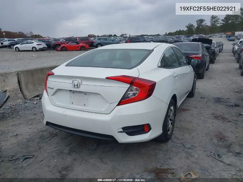19XFC2F55HE022921 2017 Honda Civic Lx