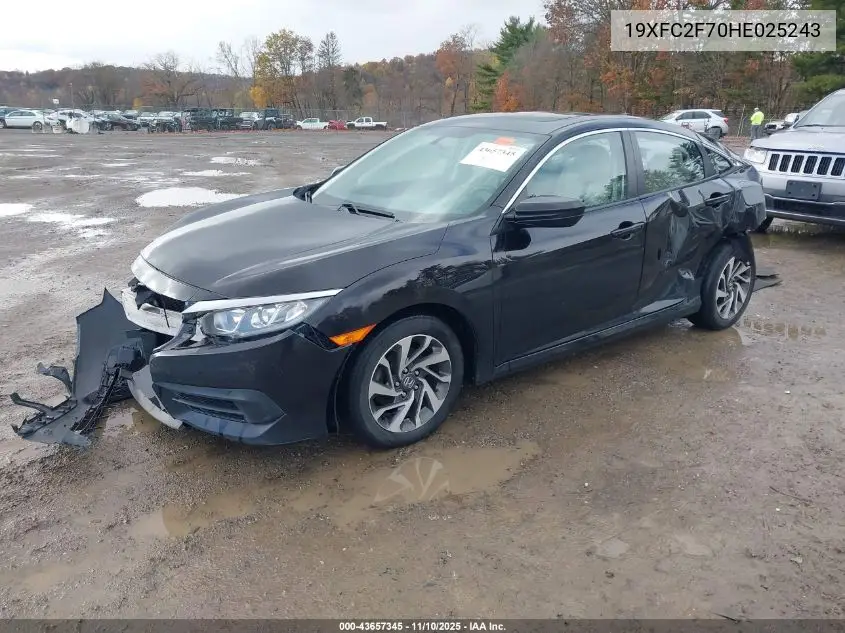 19XFC2F70HE025243 2017 Honda Civic Ex