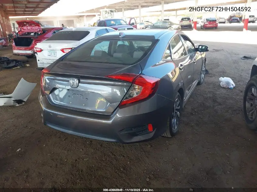 2HGFC2F72HH504592 2017 Honda Civic Ex