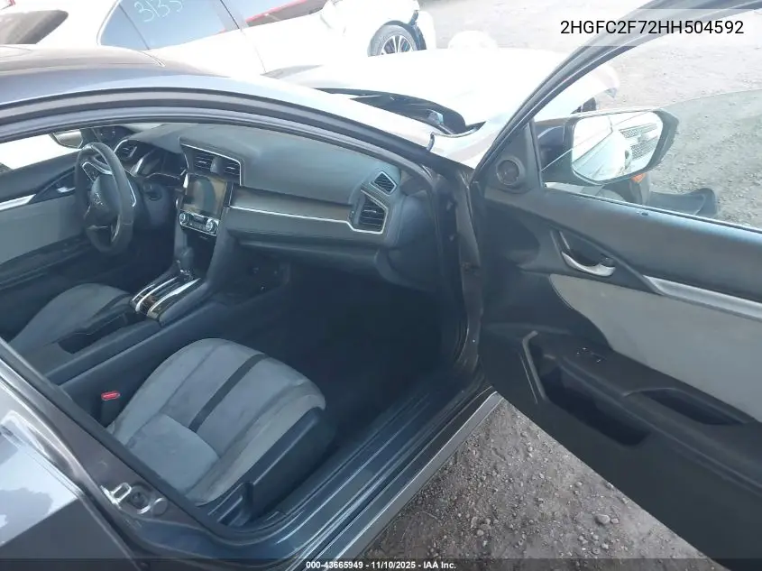 2HGFC2F72HH504592 2017 Honda Civic Ex