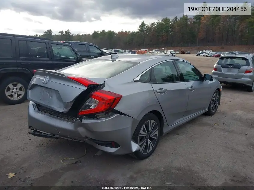19XFC1F70HE204456 2017 Honda Civic Ex-L