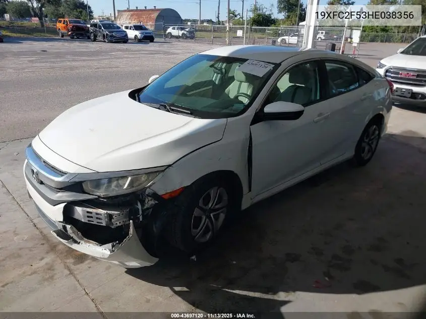 19XFC2F53HE038356 2017 Honda Civic Lx