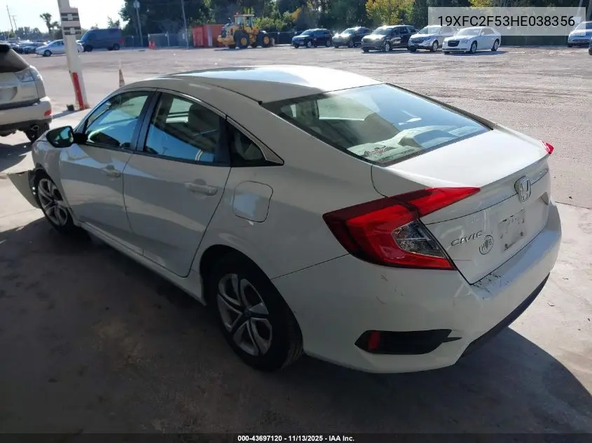 19XFC2F53HE038356 2017 Honda Civic Lx