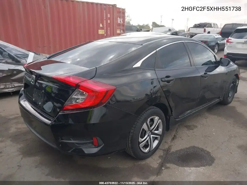 2HGFC2F5XHH551738 2017 Honda Civic Lx