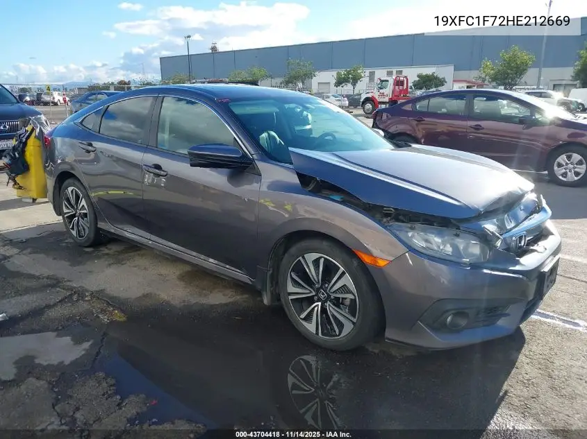 19XFC1F72HE212669 2017 Honda Civic Ex-L