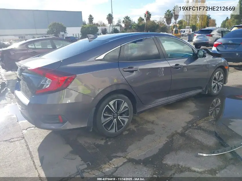 19XFC1F72HE212669 2017 Honda Civic Ex-L