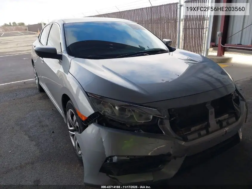 19XFC2F56HE203560 2017 Honda Civic Lx