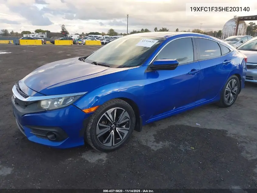 19XFC1F35HE203140 2017 Honda Civic Ex-T