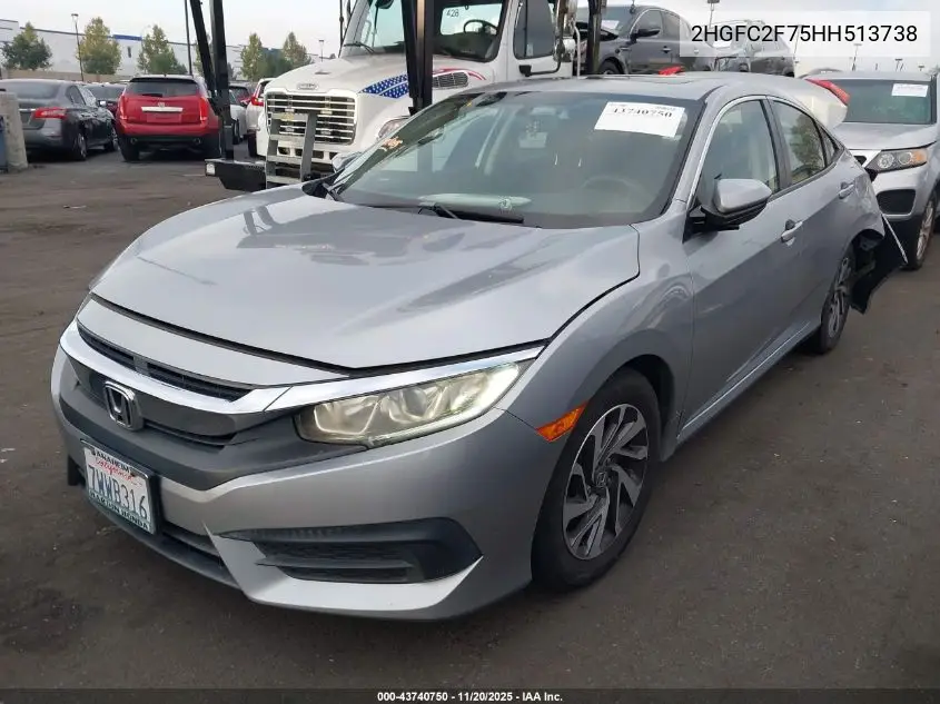 2HGFC2F75HH513738 2017 Honda Civic Ex