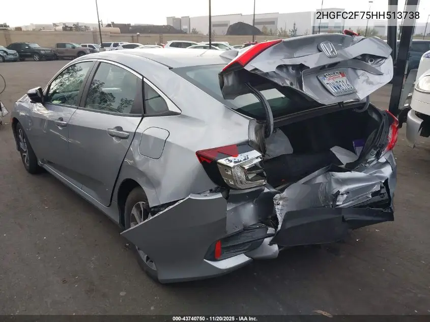 2HGFC2F75HH513738 2017 Honda Civic Ex