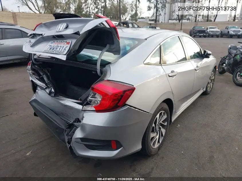2HGFC2F75HH513738 2017 Honda Civic Ex