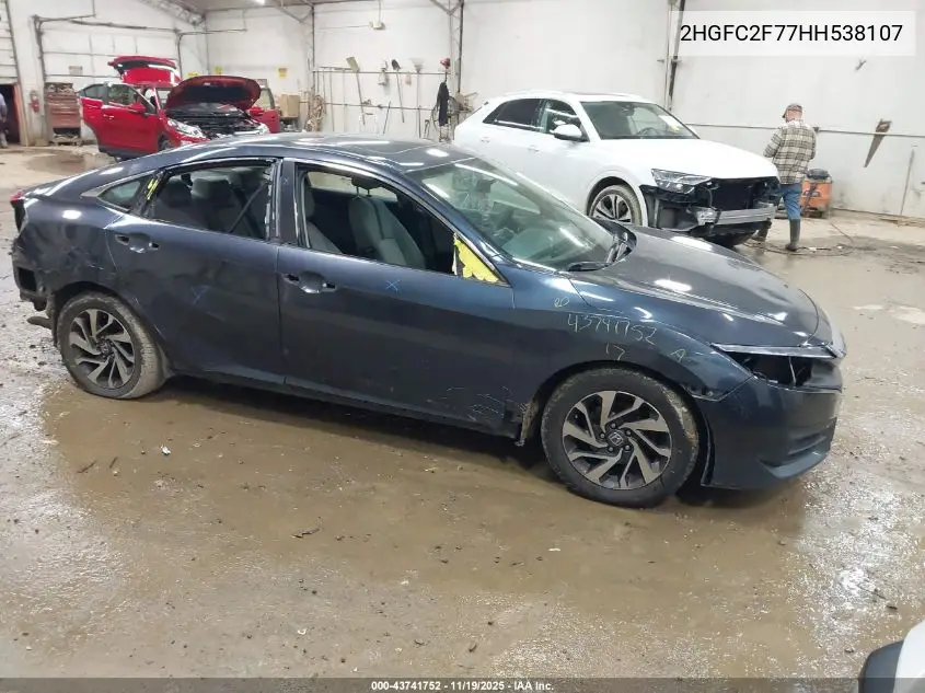 2HGFC2F77HH538107 2017 Honda Civic Ex