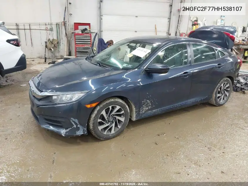 2HGFC2F77HH538107 2017 Honda Civic Ex