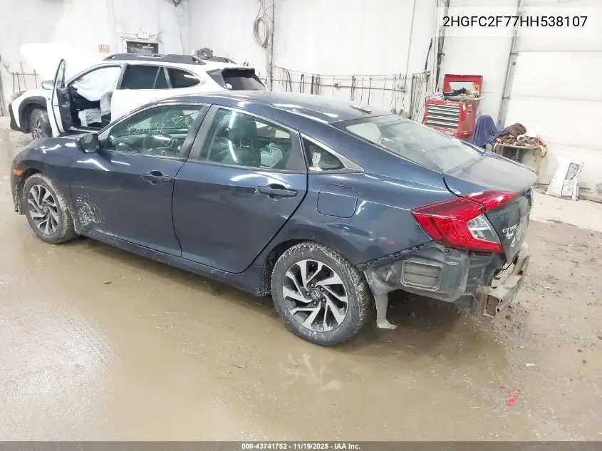 2HGFC2F77HH538107 2017 Honda Civic Ex