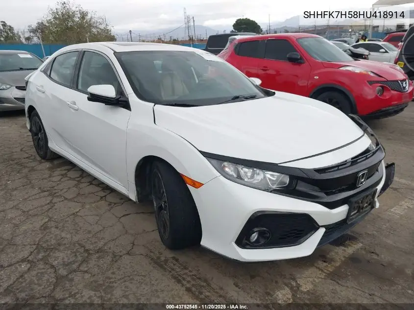SHHFK7H58HU418914 2017 Honda Civic Ex
