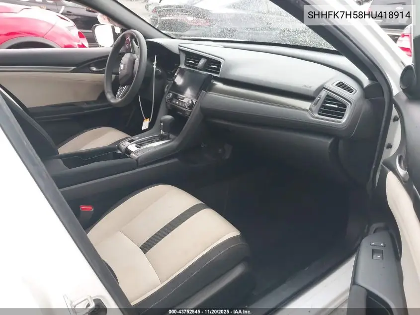 SHHFK7H58HU418914 2017 Honda Civic Ex