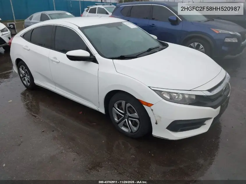 2HGFC2F58HH520987 2017 Honda Civic Lx