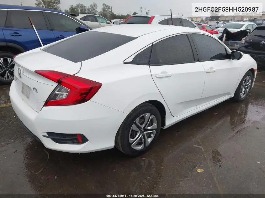 2HGFC2F58HH520987 2017 Honda Civic Lx