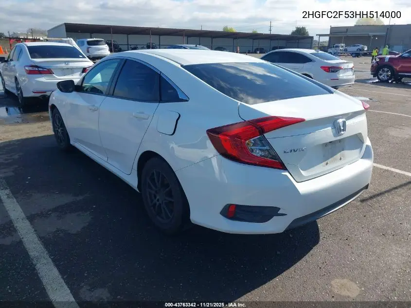 2HGFC2F53HH514000 2017 Honda Civic Lx