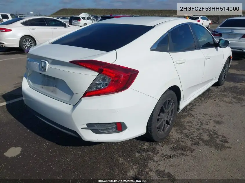 2HGFC2F53HH514000 2017 Honda Civic Lx