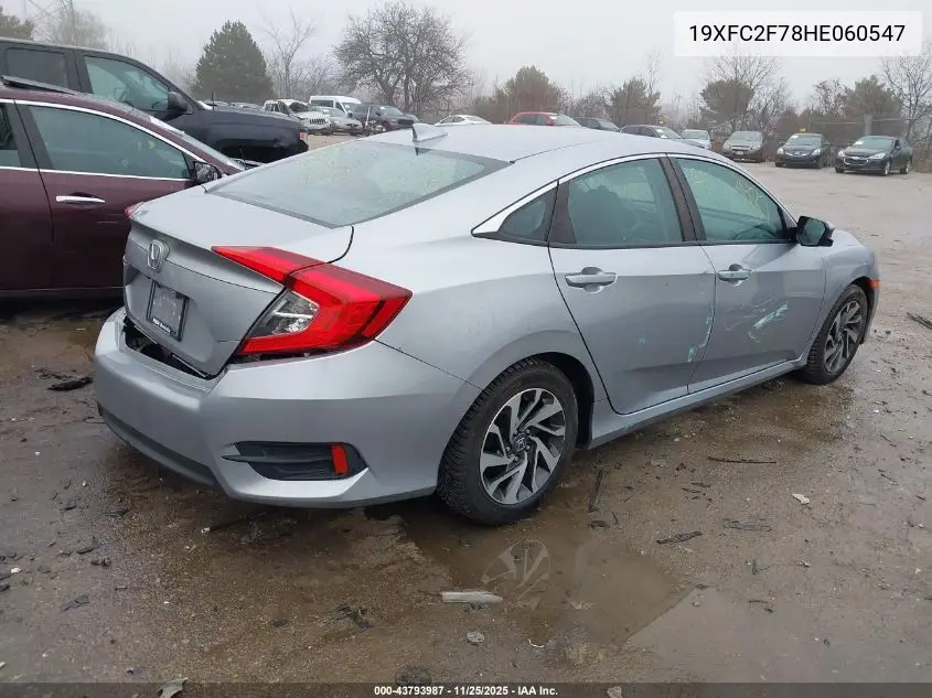 19XFC2F78HE060547 2017 Honda Civic Ex