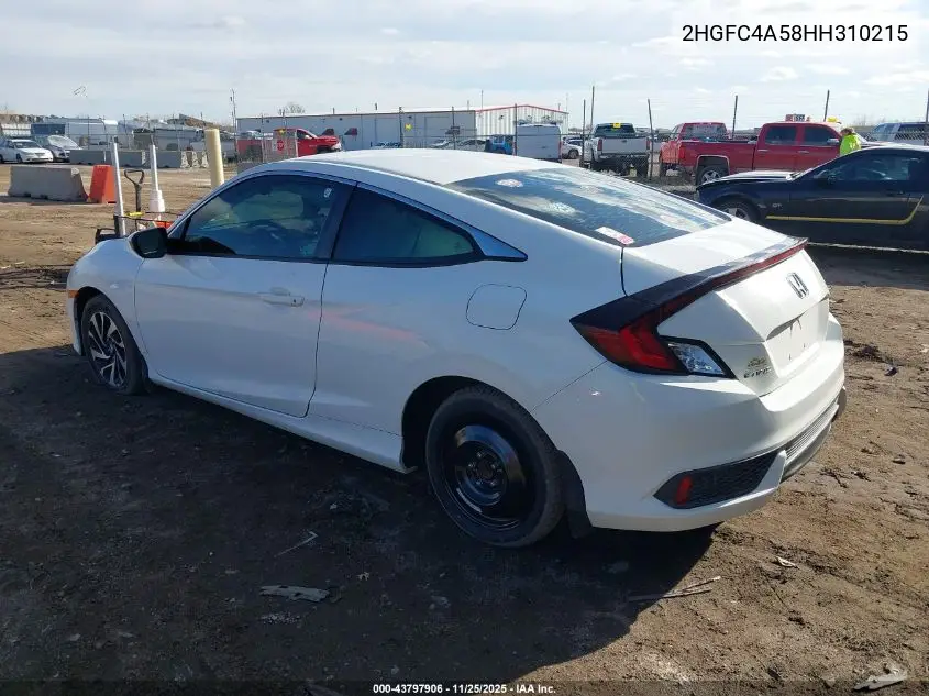 2HGFC4A58HH310215 2017 Honda Civic Lx