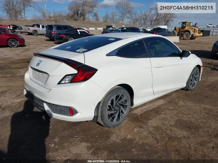 2HGFC4A58HH310215 2017 Honda Civic Lx