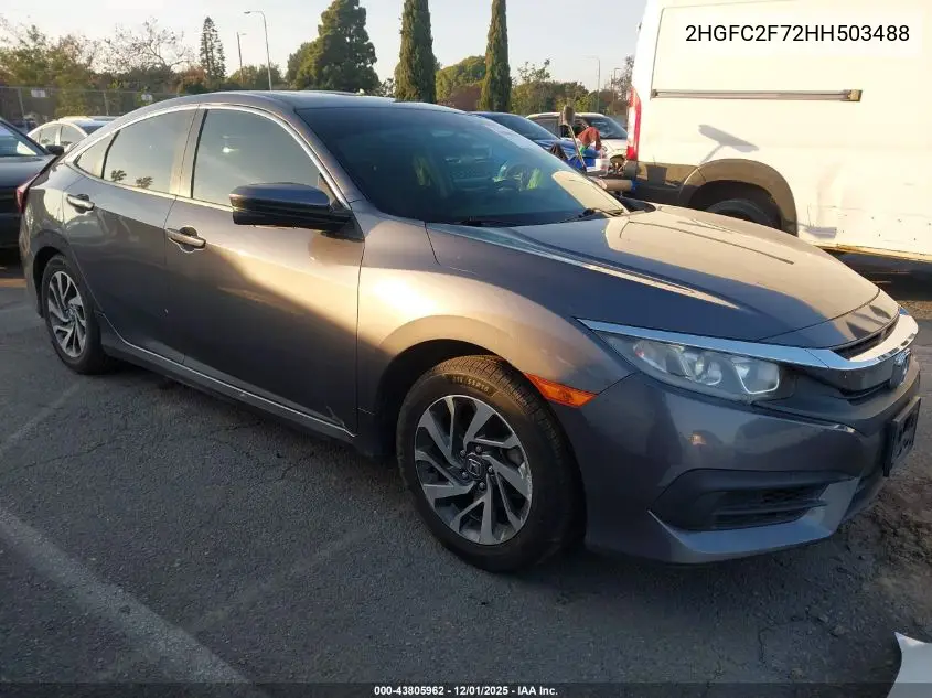 2HGFC2F72HH503488 2017 Honda Civic Ex