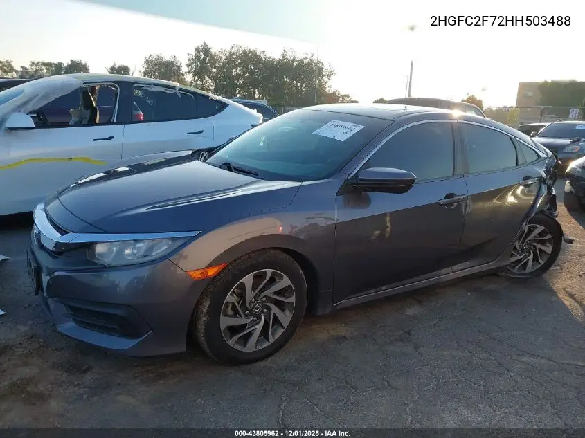 2HGFC2F72HH503488 2017 Honda Civic Ex
