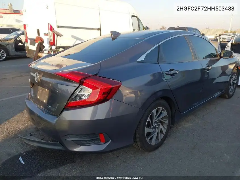 2HGFC2F72HH503488 2017 Honda Civic Ex