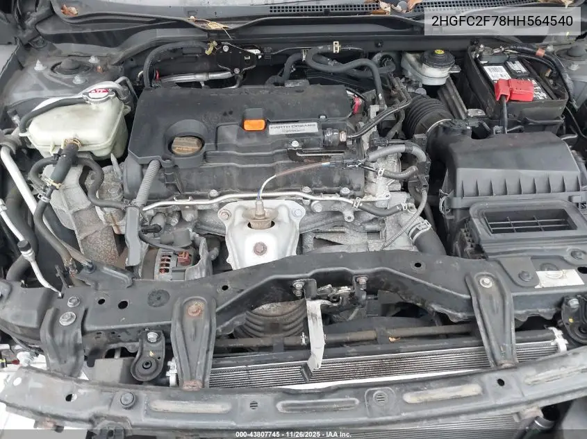 2HGFC2F78HH564540 2017 Honda Civic Ex