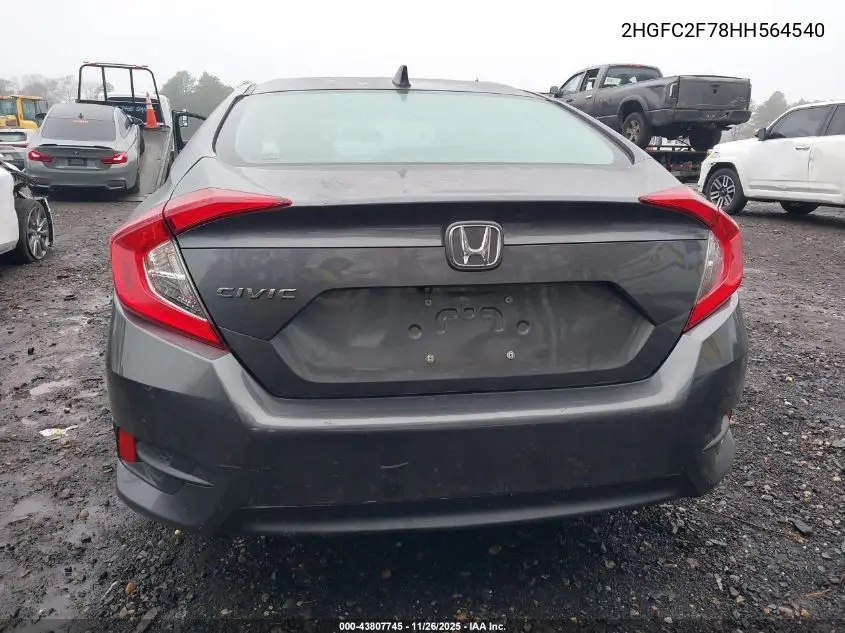 2HGFC2F78HH564540 2017 Honda Civic Ex