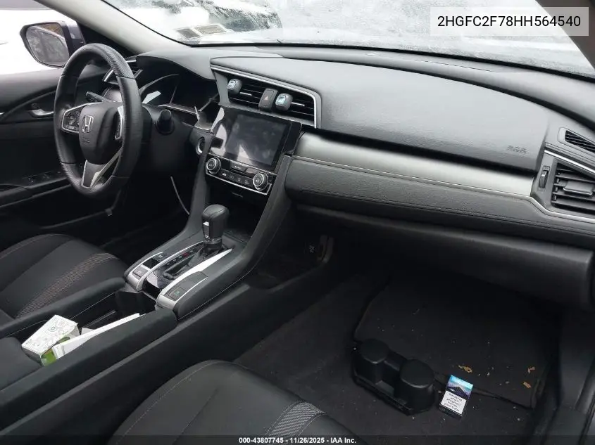 2HGFC2F78HH564540 2017 Honda Civic Ex