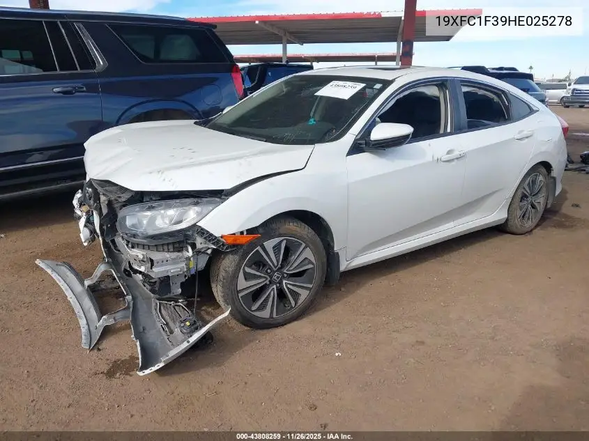19XFC1F39HE025278 2017 Honda Civic Ex-T